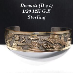 Floyd & Lloyd Becenti Navajo Cuff Bracelet, Gold Filled Sterling